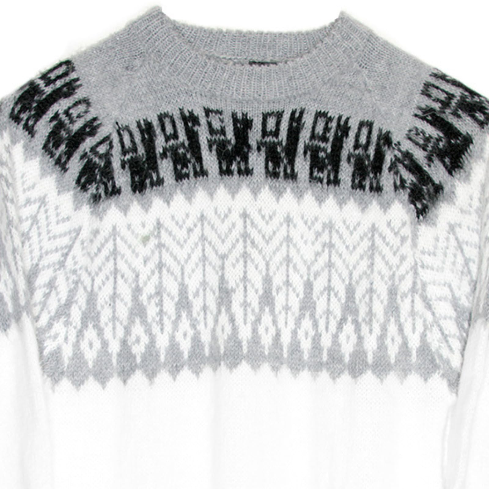 Gamboa Alpaka Wolle Pullover Damen Wollpullover Norweger Winter Elegant Weiß Größe XL