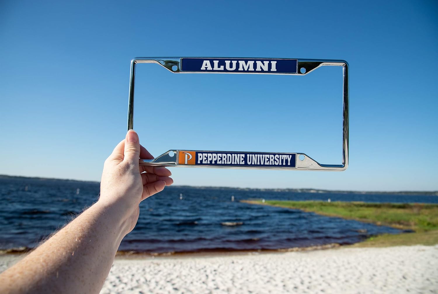 Desert Cactus Pepperdine University License Plate Frame Waves Metal Car Tag Holder for Front or Back of Car Officially Licensed (Alumni) - Image 5