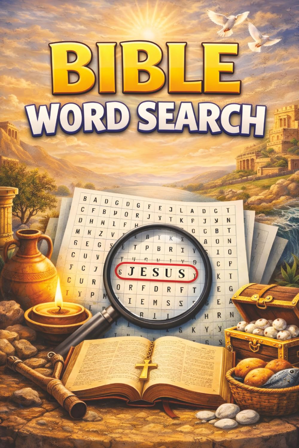 Bible Word Search: Word Search Puzzle with Easy to Read Print about The Holy Bible including Proverbs, Psalms, Bible Stories, Devotionals, and Many ... Gift for Vacations, Holidays, Free Times
