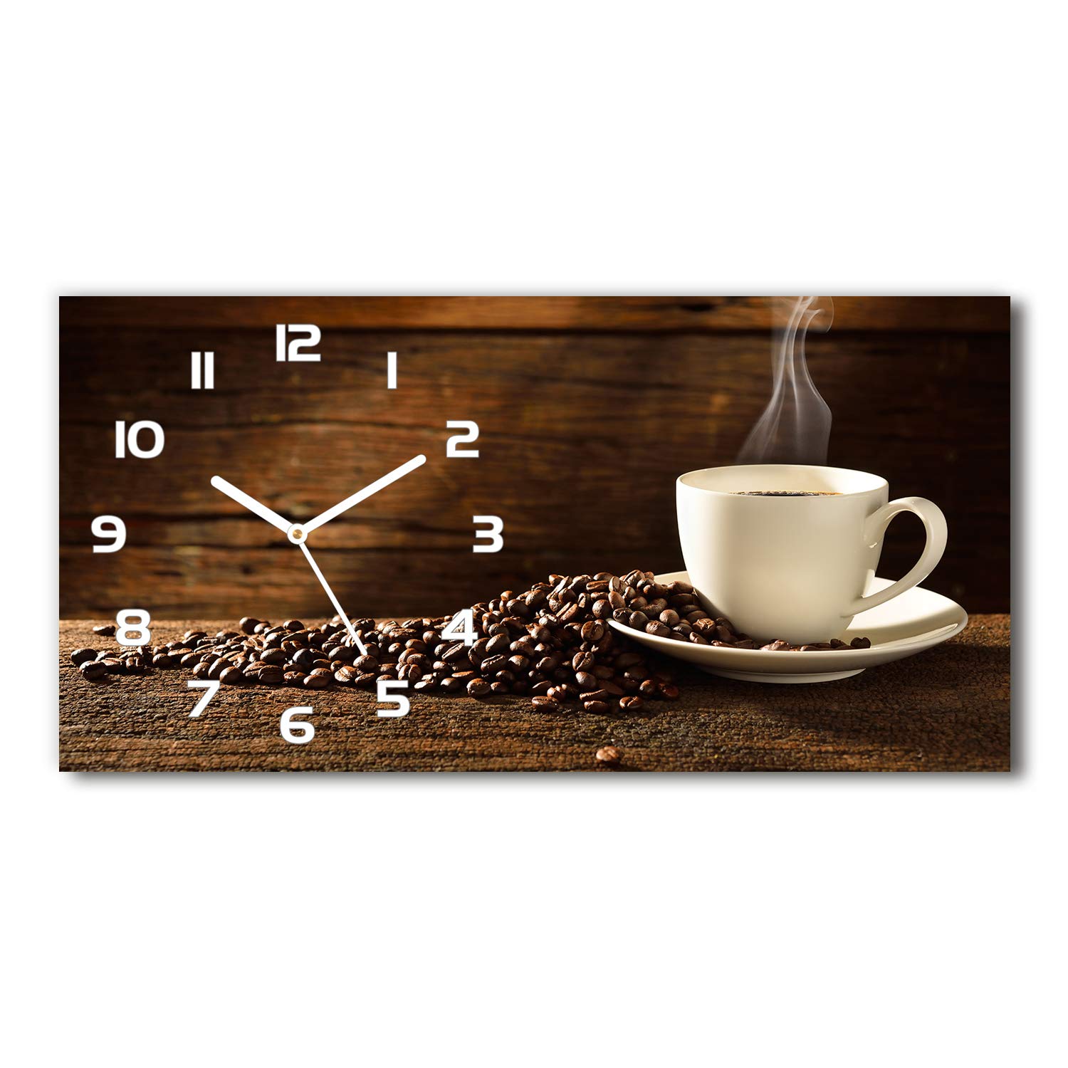 Horloge en verre 60x30cm silencieuse blanche pour salon moderne sur pied