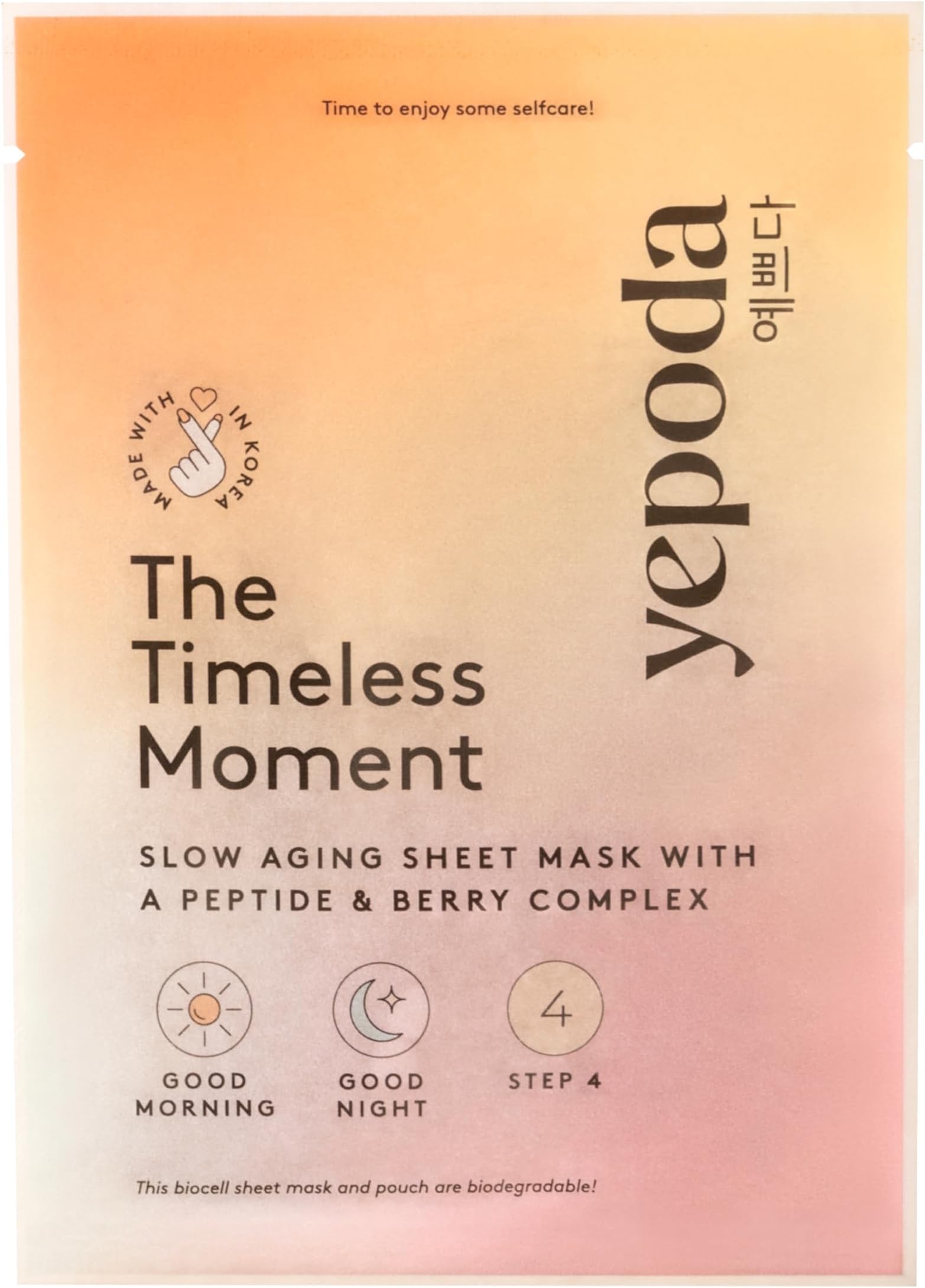 The Timeless Moment, Slow Aging Peptide Sheet Mask, Hydrating & Replenishing, Vegan Korean Sheet Mask for All Skin Types, 25 ml