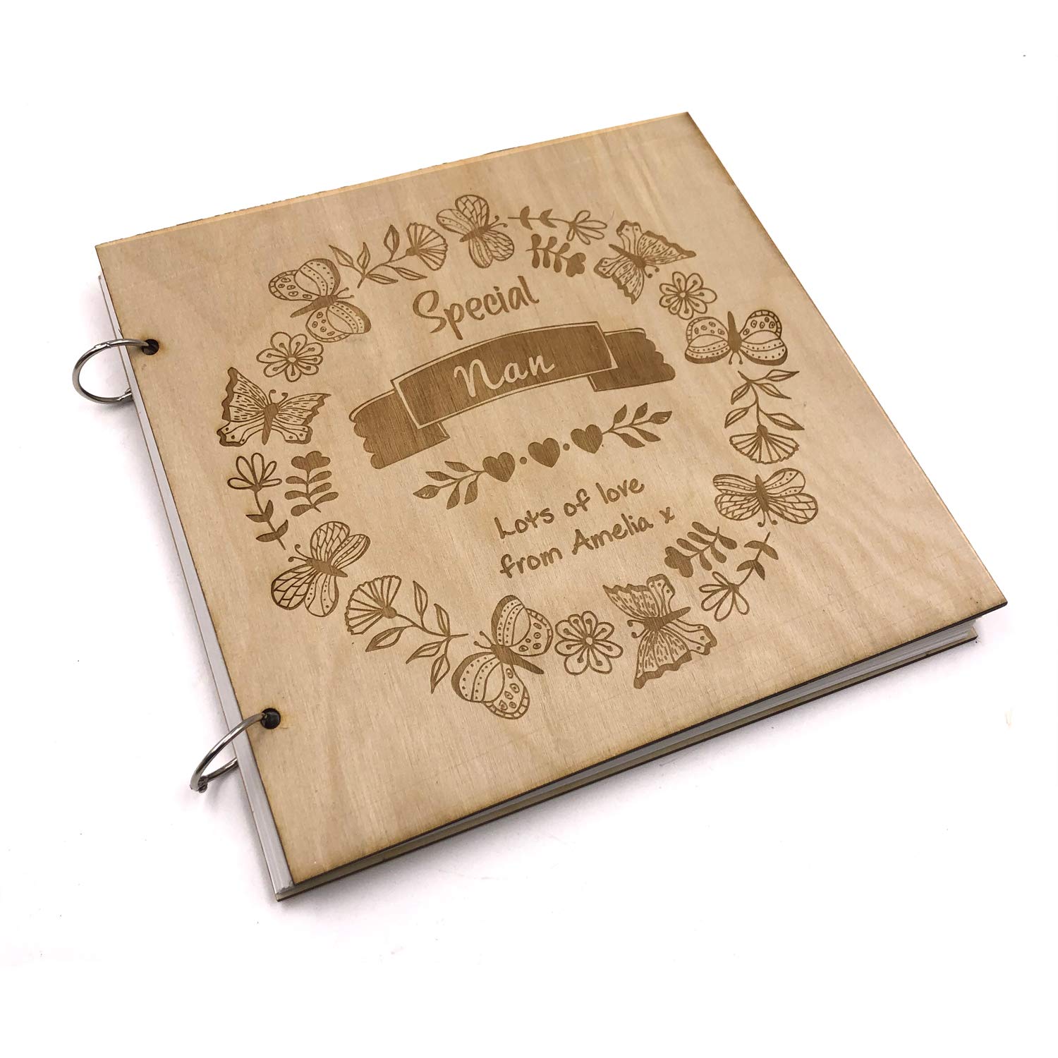 Ukgiftstoreonline Wood Personalised Special Nan Engraved Large En Scrapbook Photo Album