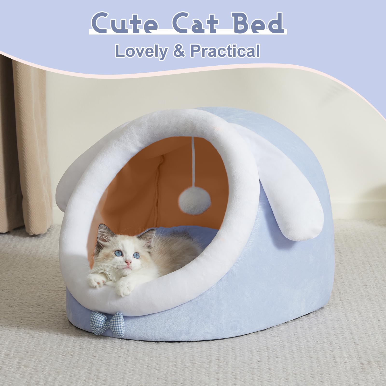 JIUPETY Schattige kattenhuisjes voor binnenkatten, hondenbed met