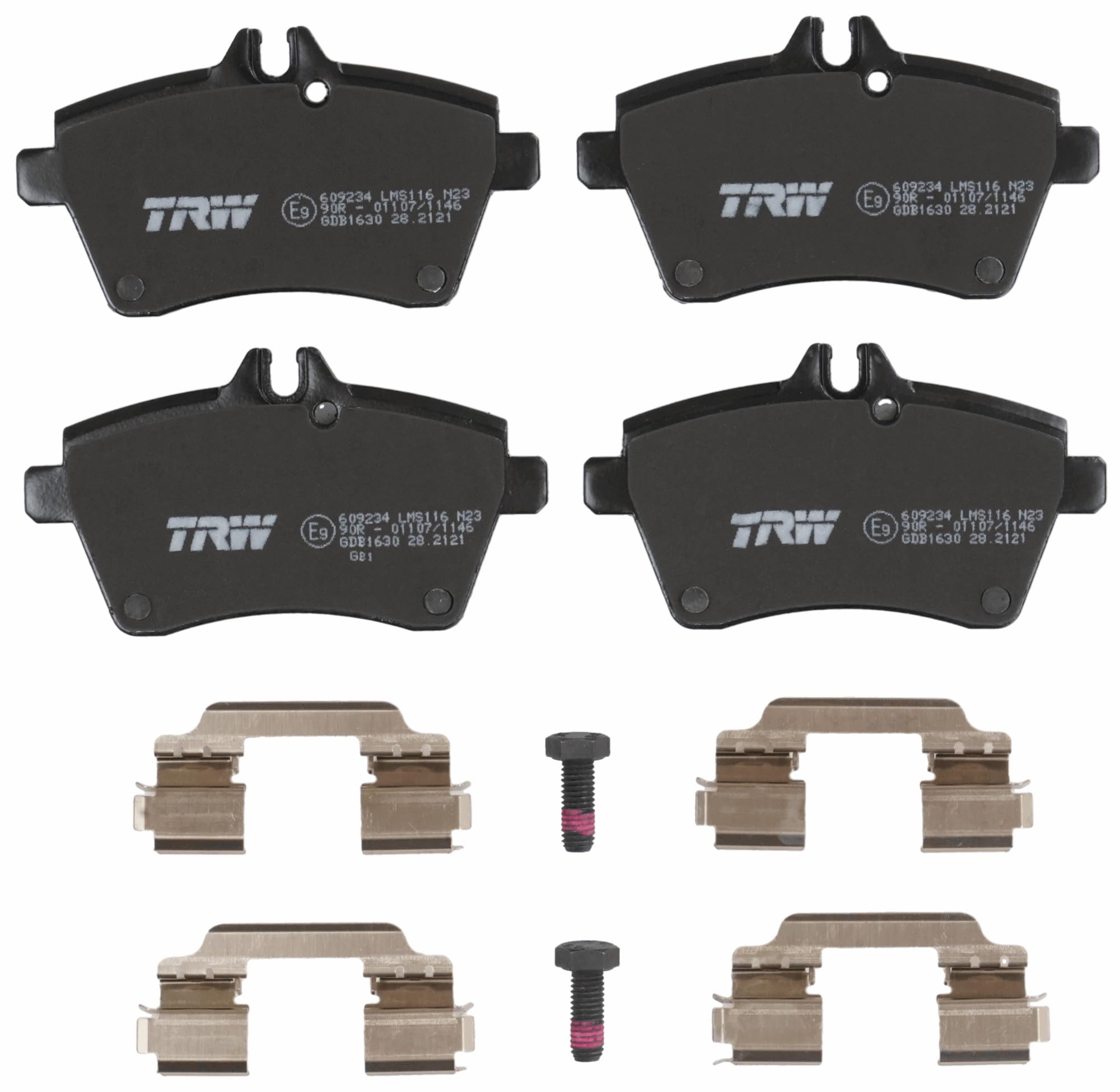TRW GDB1630 Pastiglie Freno Set di 4 para Mercedes-Benz Classe A (W169) 2004-2012 Assale Anteriore e Altri Veicoli