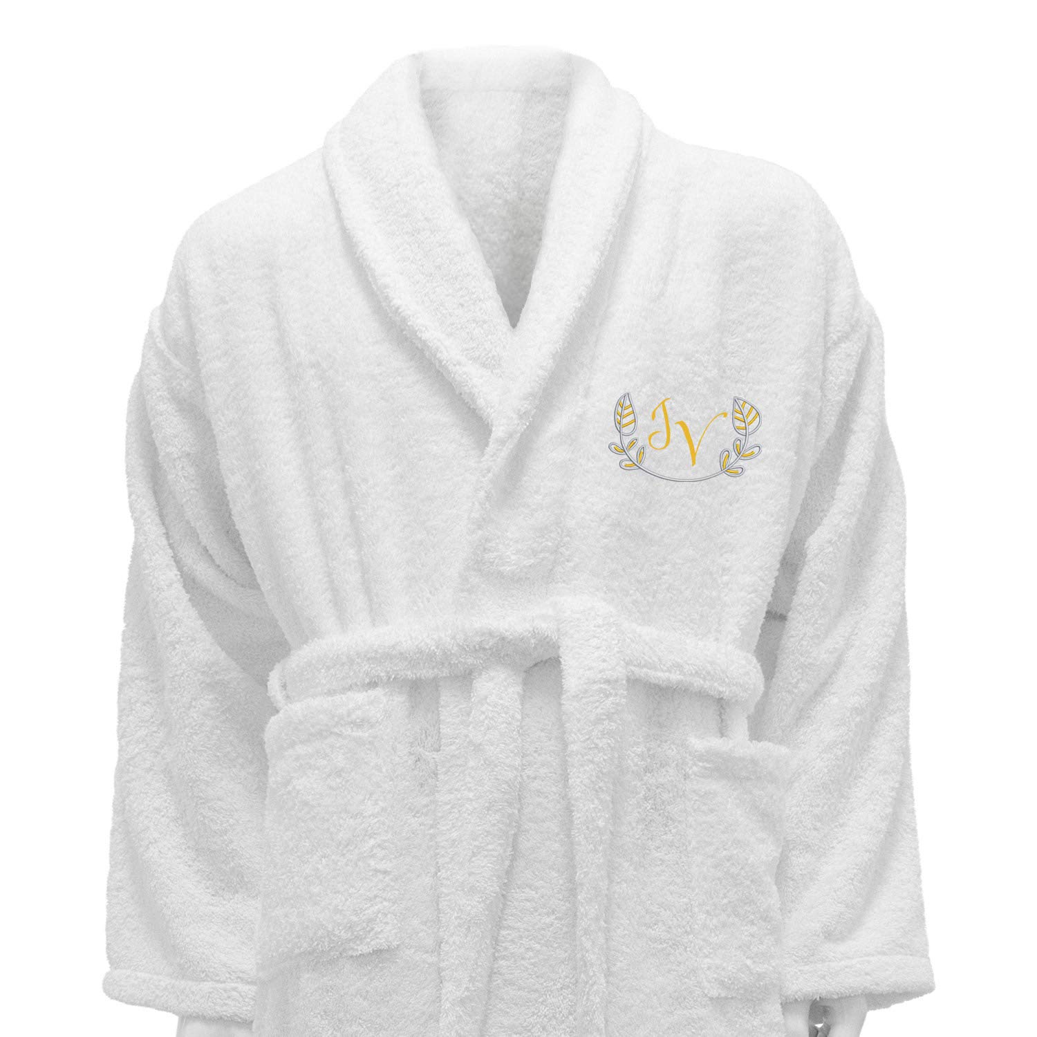 BgEUROPE - Set di asciugamani da bagno, 5 stelle, personalizzabili, colore: bianco