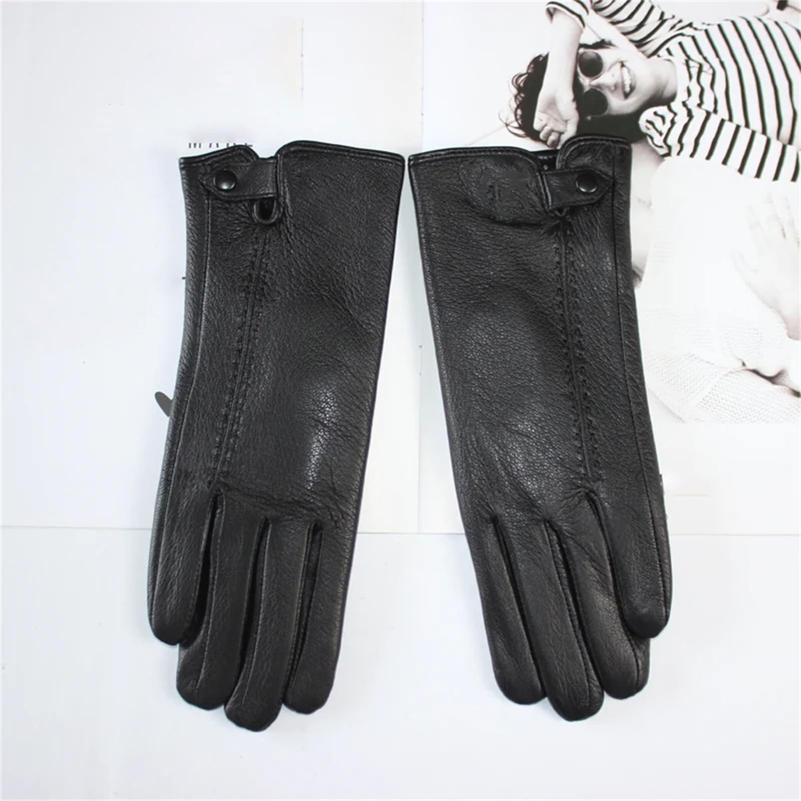 Mnjyihy Guanti Da Donna In Pelle Di Daino Guanti Da Guida In Pelle Da Equitazione Con Fodera In Pile Corallo Caldo Per Esterni