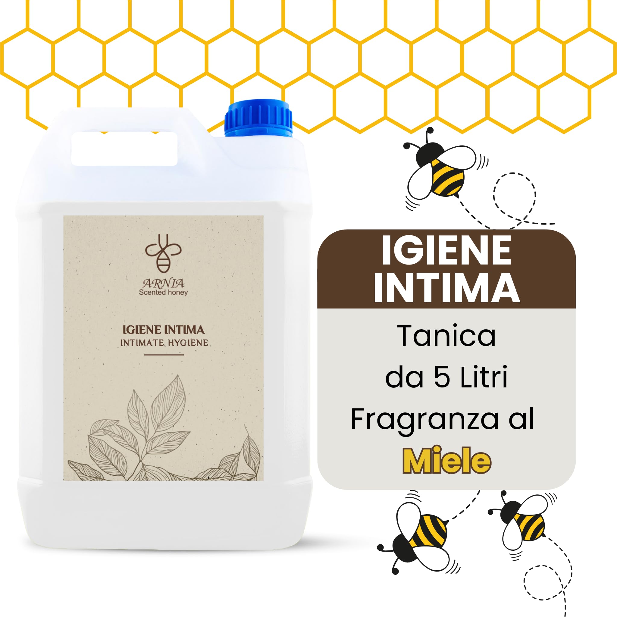 Kit de courtoisie B&B Salle de bain Hôtel Hygiène Intima Bidon 5 Litres Parfum Miel Fabriqué en Italie (Hygiène intime - Bidon 5L)