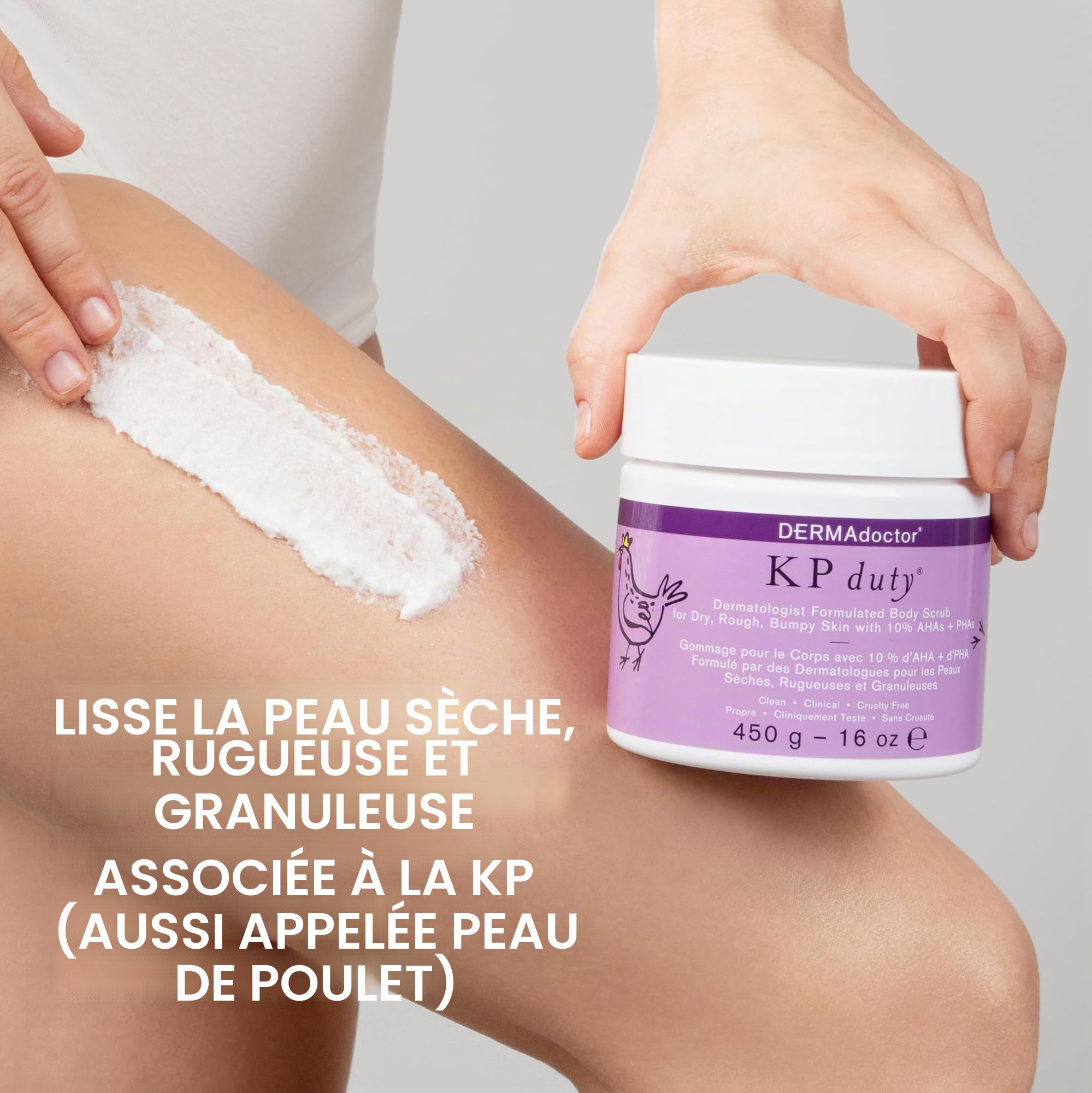 DERMAdoctor KP Bump Eraser Body Scrub for Keratosis Pilaris | Fragrance Free - 450 ml