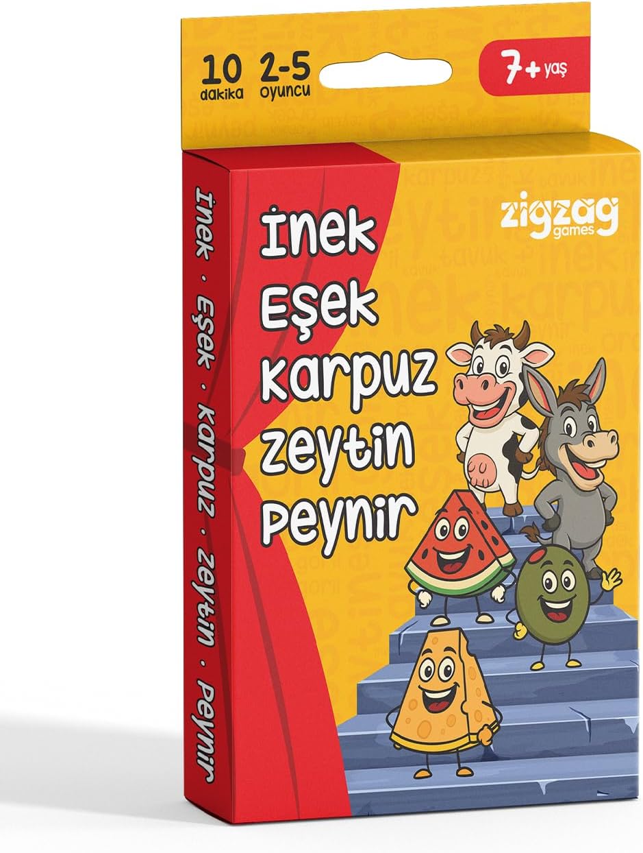İnek Eşek Karpuz Zeytin Peynir, Eğlenceli Refleks Kart Oyunu, 2-5 Kişilik