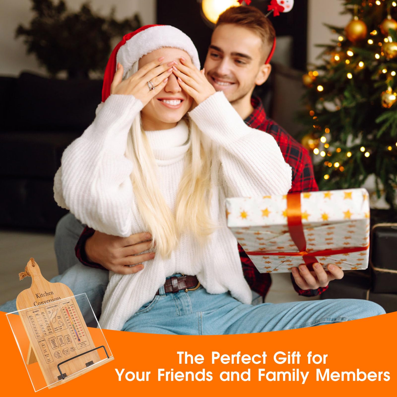 DZBJIPT Bamboo Cookbook Stand Suit,Cookbook Holder with Acrylic Splashe Guard,Cook Book Stand for Kitchen Counter,Cooking Gift for Wife Mom Grandma on Mother's Day Birthdays - Image 5