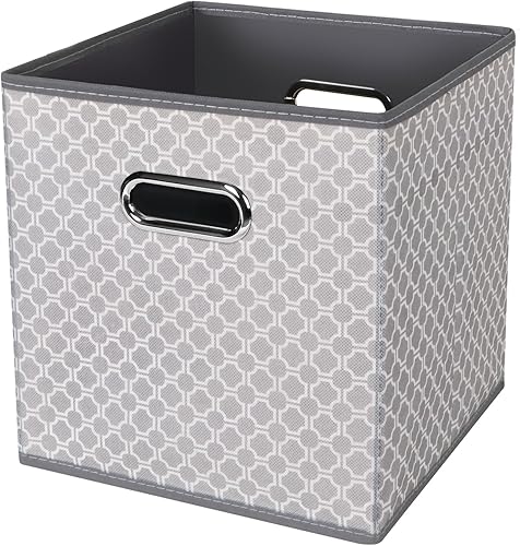 Cubos de almacenamiento plegables negros, caja de almacenamiento de tela, cestas organizadoras con asas dobles para organizador del hogar, color