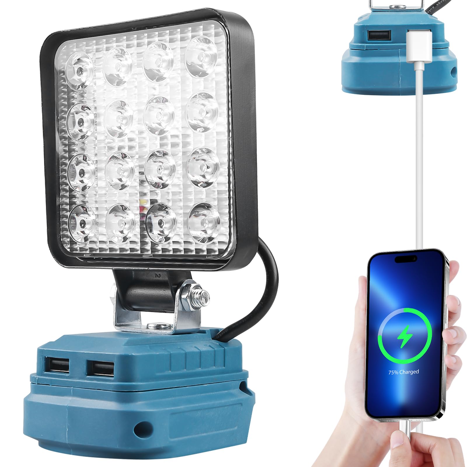 Akumulatorowa lampa do Makita 18 V, 18 W, 5400 lm, wielofunkcyjna lampa robocza LED, przenośny reflektor na plac budowy, Makita, 18 V, latarka na kemping, do naprawy samochodu, w sytuacjach awaryjnych