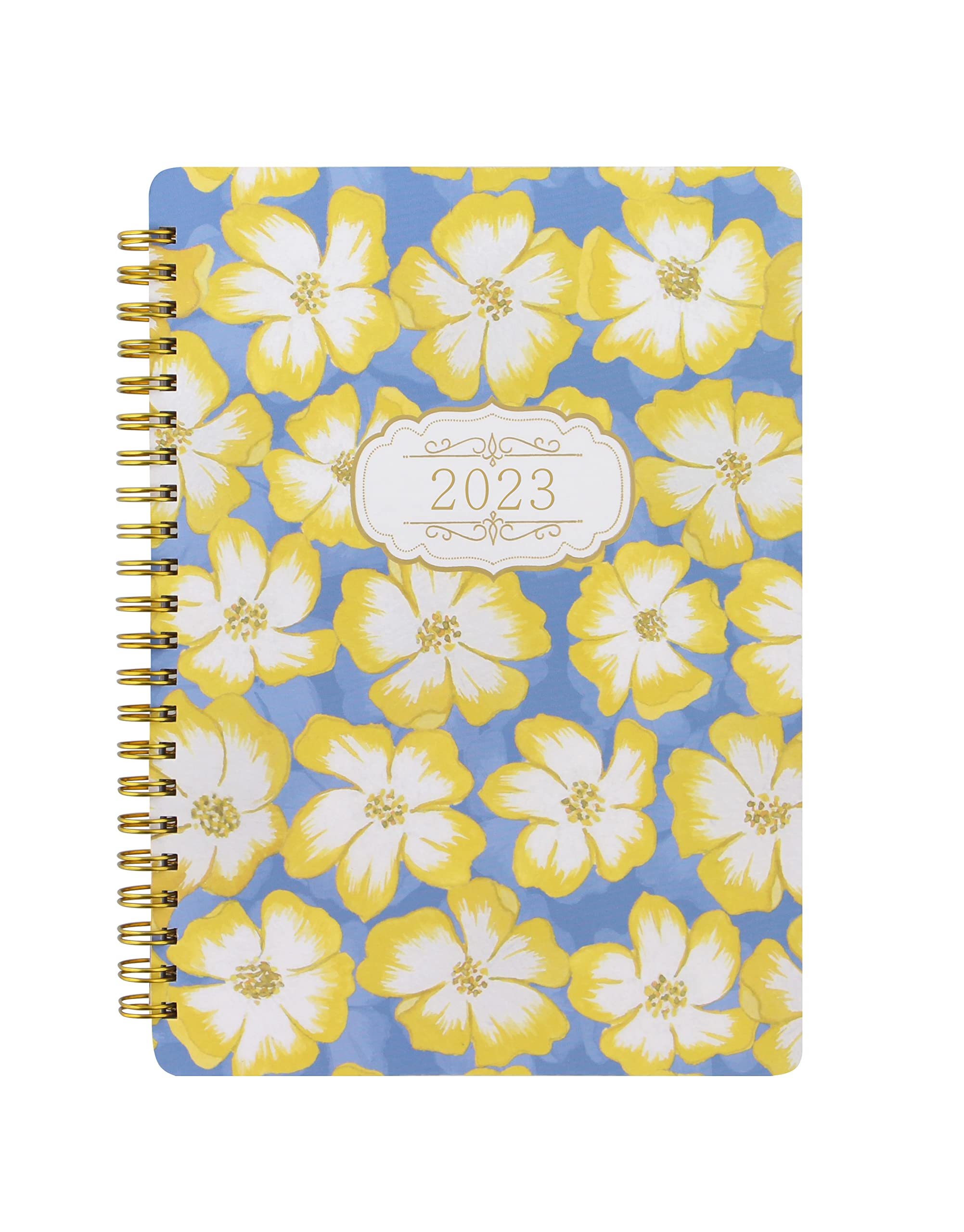Letts Bloom A5 week to view 2023 diary - yellow