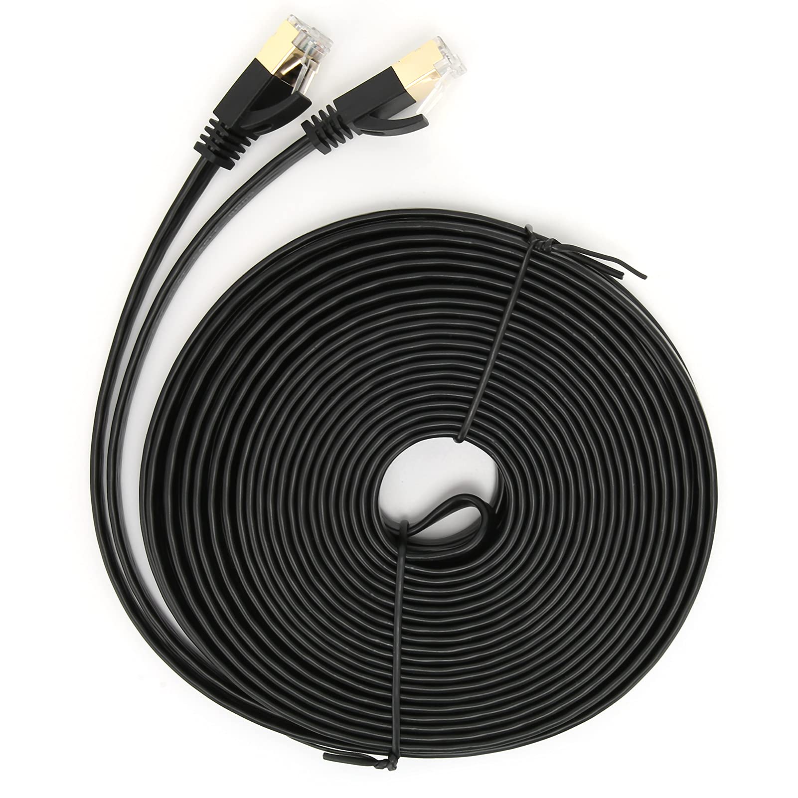 Fafeicy Cavo di Rete, Cavo Ethernet CAT7, Esterno e Interno, Cavo di Rete LAN Ad Alta velocità per Carichi Pesanti 10 Gbps, 600 Mhz con Oro, Cavi Ethernet di Categoria 7 (#10)