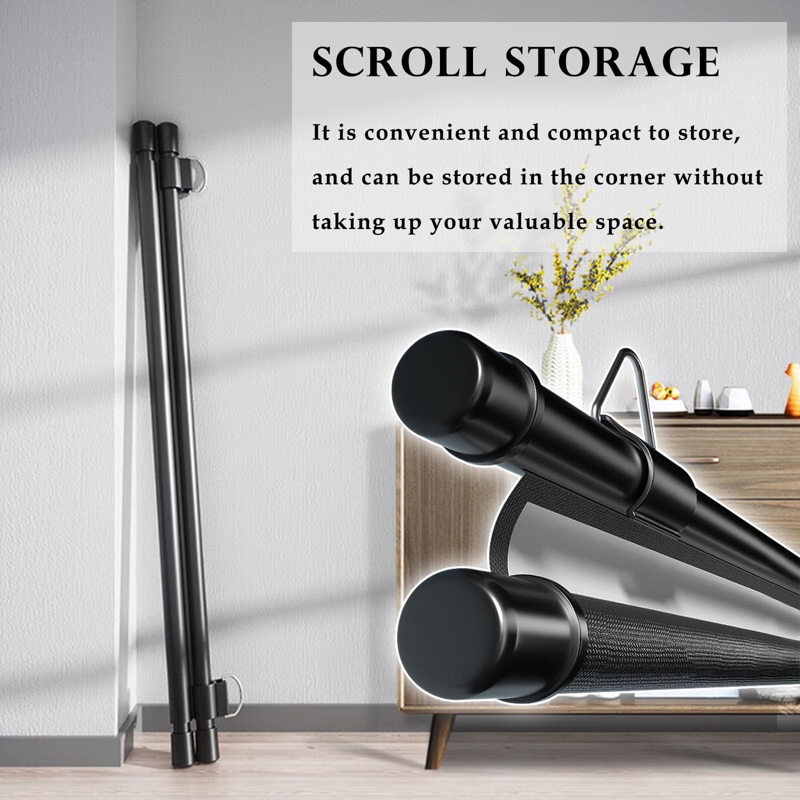 Schermo for Proiettore Da 30/40/50 Pollici, 4K Telo Proiettore Home Theater | 16:9 4:3 Telo for Videoproiezioni, AntiRughe Schermo Di Proiezione A Parete, for Feste Ufficio Aula(60in 4:3)