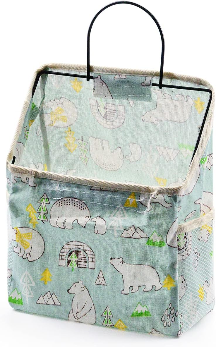 Fantasyon BTQ Wall Hanging Storage Bag, Waterproof Over The Door Closet Organizer Hanging Pocket Linen Cotton Organizer Box Containers for Bedroom, Bathroom (Animals)