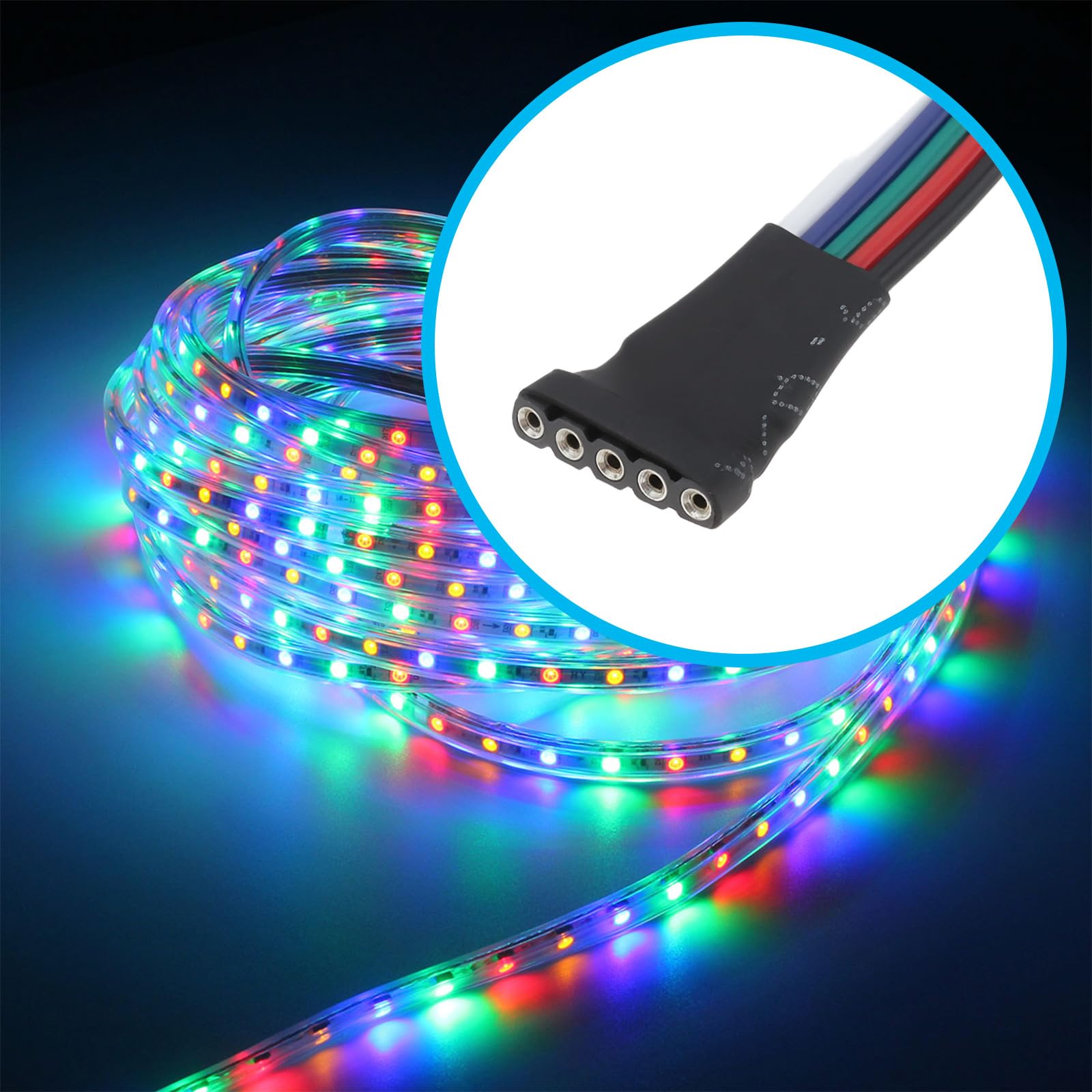 YINETTECH 10Pcs 5-Pin RGBW LED Connector 2.54mm Female Plug 25V for Light Strip 10cm - Image 3