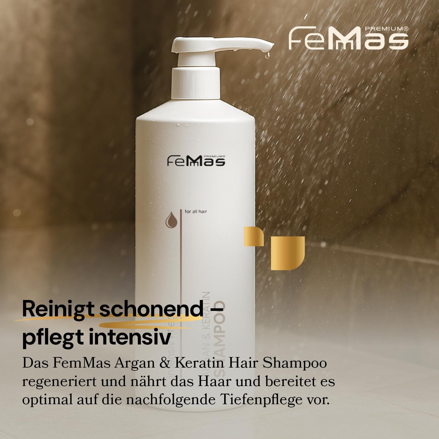 FemMas Argan & Keratin Shampoo 1L + FemMas Argan & Keratin Maske 1L mit Pumpe