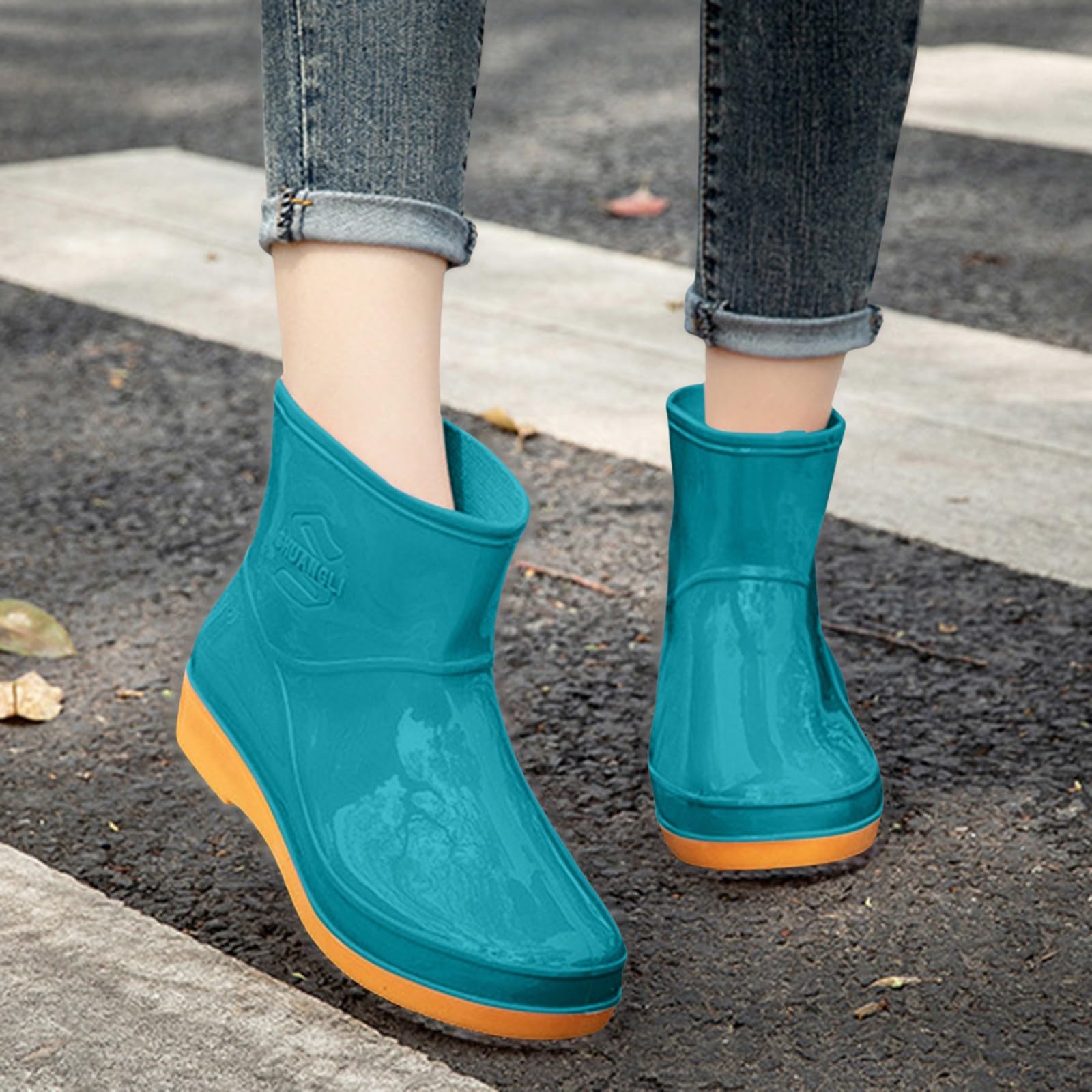 Botas de goma cortas para mujer, botas de lluvia antideslizantes, botas de jardín, impermeables, botines de goma, botas de goma, botas de lluvia, botas de lluvia para exteriores, botas de lluvia