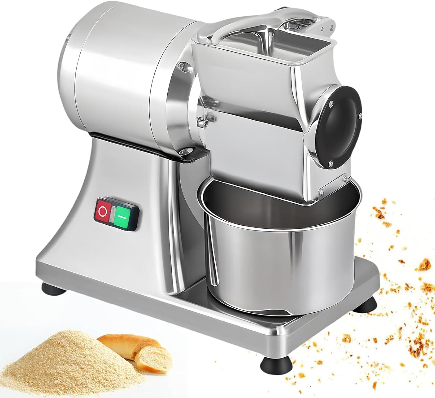 Commercial Cheese Slicer Grater Grinder,Cheese Butter Bread Bran Shredder Grater,with Stainless Steel Bucket,for Block Cheese Shredder 88 Lbs/Hour