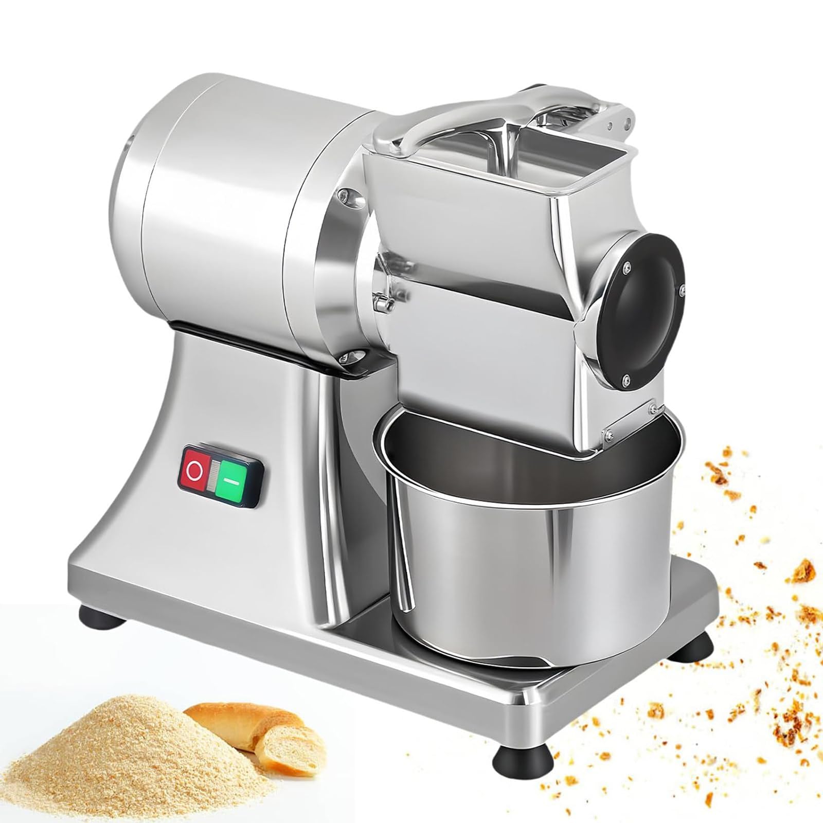 JJENXYYDS Electric Cheese Graters Machine,Cheese Grater Shredder Salad Maker,with Stainless Steel Bucket,for Cheese Butter Cheese Bread Bran, 0.75HP/550W 88lb/Hour