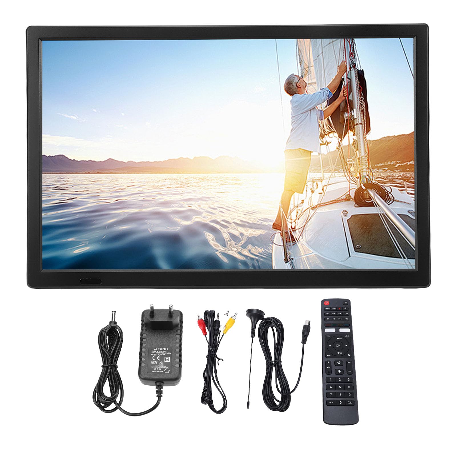 Bewinner Smart TV Android da 15,4" | TV Integrata, Bluetooth 5.0 e Telecomando Vocale, Digitale HD con ATSC/ATV, Riproduzione USB per Camera da Letto, Cucina, Uso Esterno