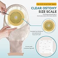 Vista 2 de Bolsas de colostomía, suministros de ostomía, bolsas drenables de una pieza para el cuidado del estoma de ileostomía, 0.787 in-2.362 in cortadas