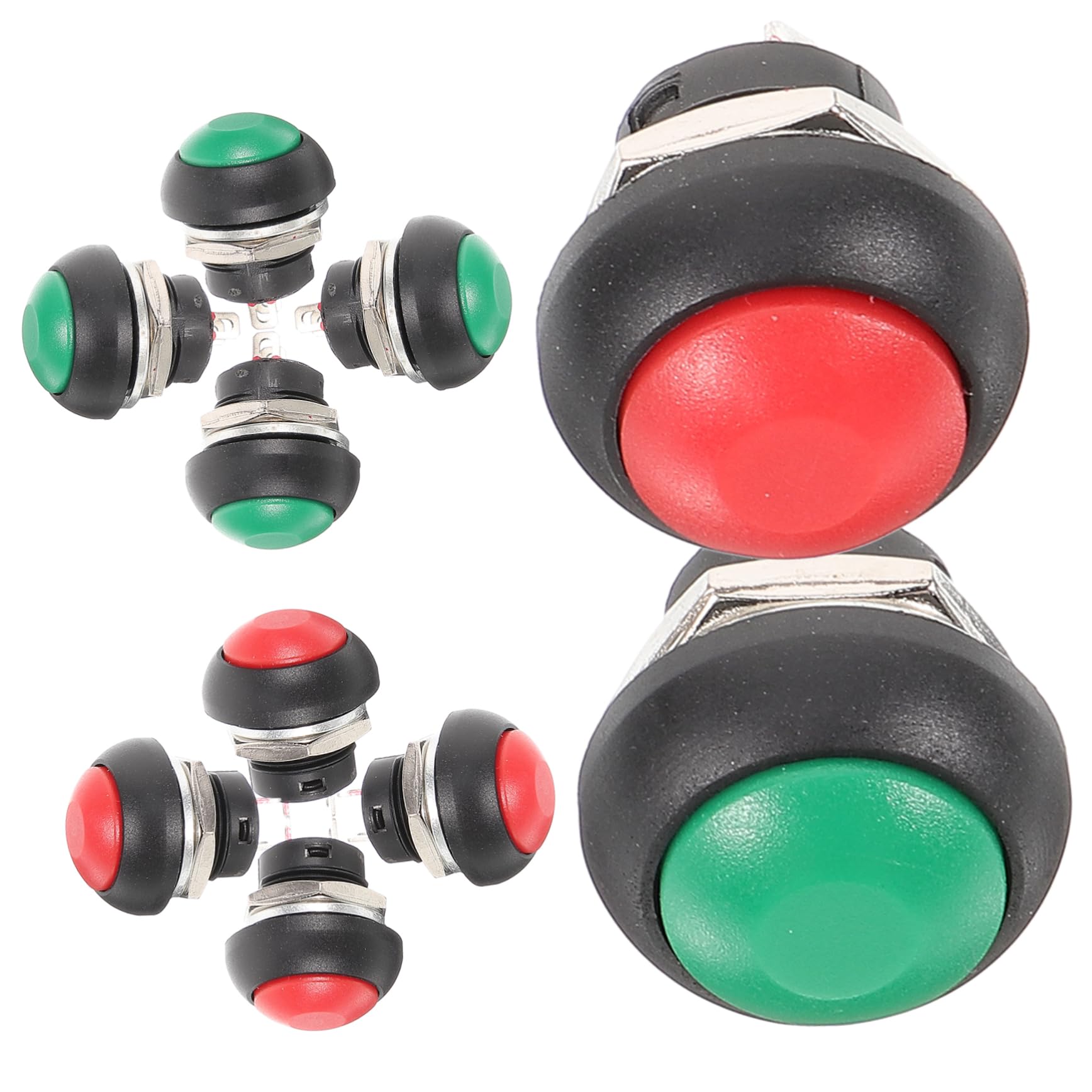HOMSFOU 50pièces Bouton De Sonnette Auto-réinitialisant Étanche Kit De Boutons Rouges Verts Pour Remplacement Facile Les Bureaux Écoles Et Événements Pour Utilisation Sans Pression