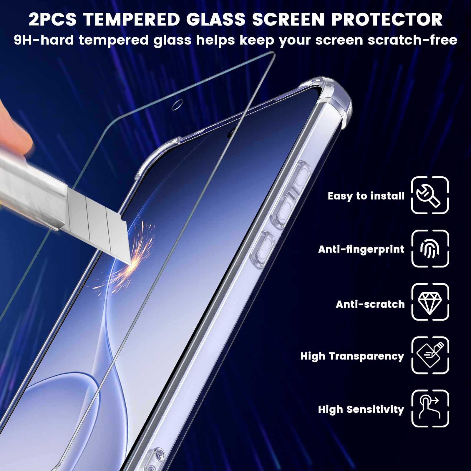 Yohii Cover per Oppo Reno15 F/Reno 15 FS 5G (No per Reno15) con 2 Pezzi Vetro Temperato, [Protezione Fotocamera] Custodia Antiurto Chiaro, TPU Morbido Antigraffio Anti Ingiallimento Case, Trasparente