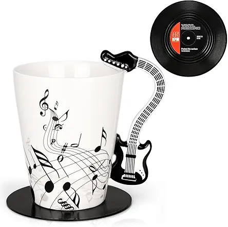 Maustic Guitar Mug, Music Gifts for Men Women,...