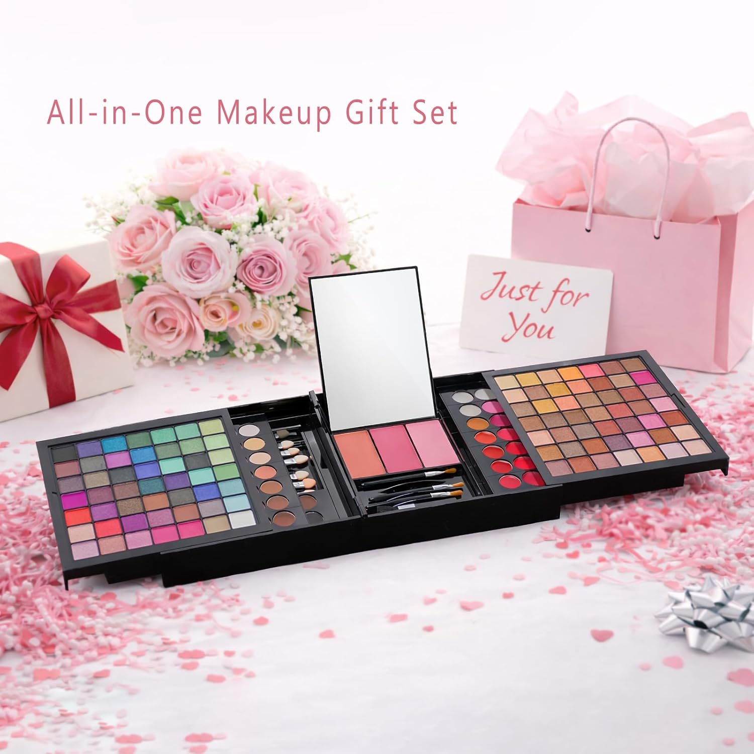 177-Color All-in-One Makeup Palette with 10 Brushes, Portable Case, Eyeshadows, Gel Eyeshadow, Lip Gloss, Concealer, Blush & Brow Powder – Complete Beauty Set for Women & Girls - Image 7