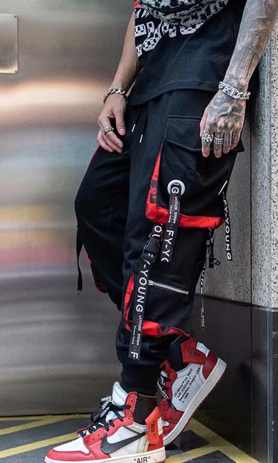 Men's Jogger Pants Techwear Hip Hop Harem Pants Streetwear Tactical Track Pants with Drawstring - Image 4