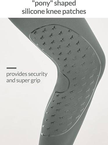 Miniatura 4 de baleaf Pantalones de equitación para niñas, pantalones ecuestres con trabillas para cinturón, parche en la rodilla, mallas escolares juveniles con