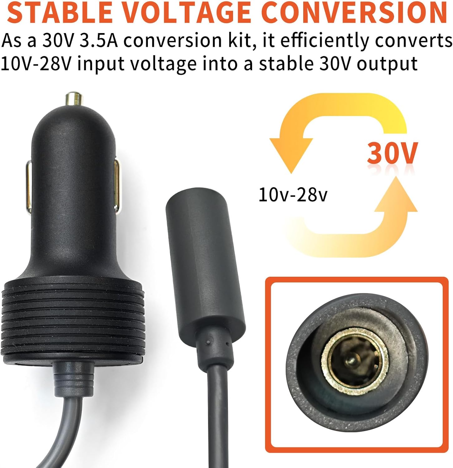 12V Power Adapter with Cigarette Lighter Plug for Starlink Mini Step Up Converter Cable 12-28V to 30V 3.5A for Starlink mini Router Car Charger No Worry About Voltage Drop or Rise for Truck RV Car