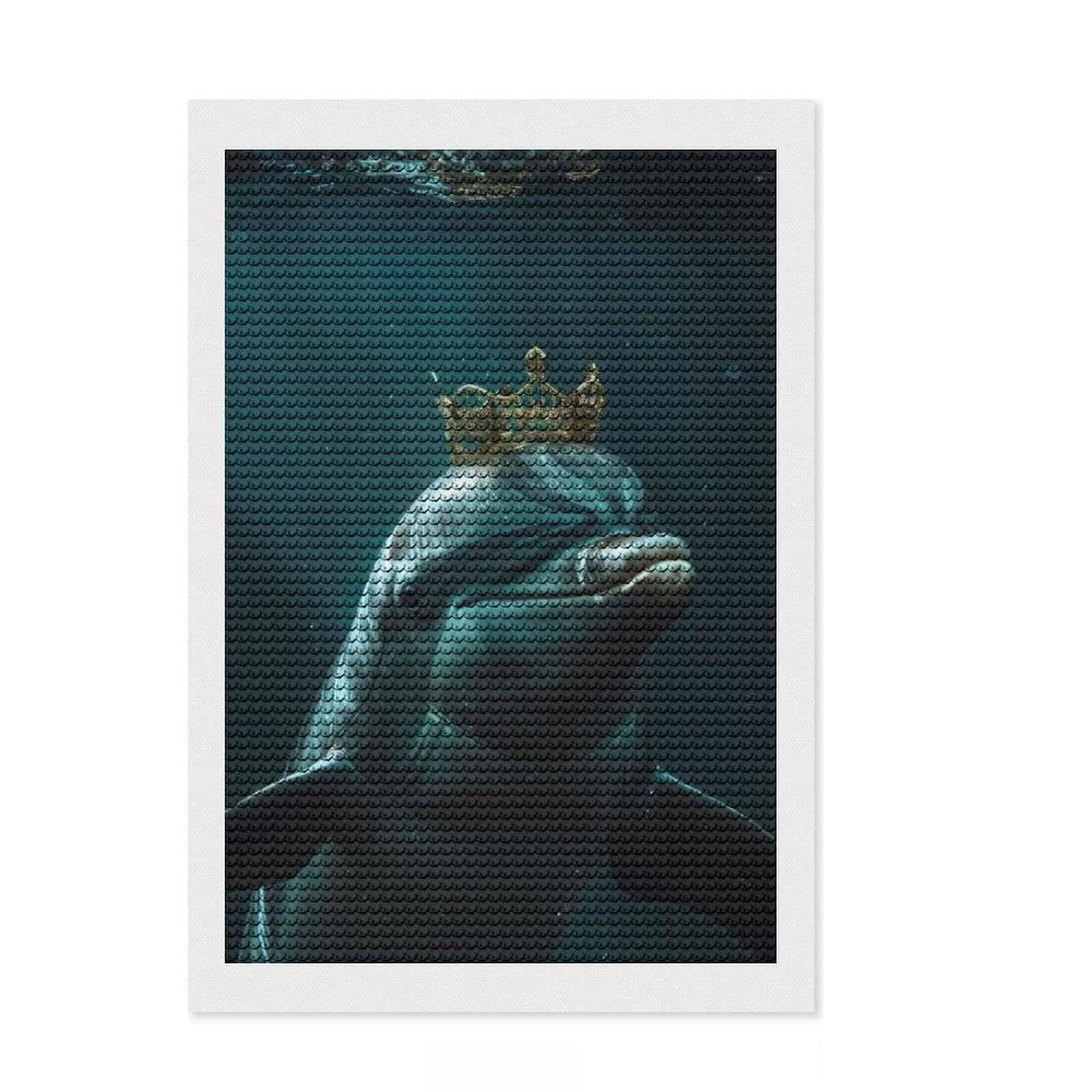 Junmoney Dolphin Cute King Diamond Art Kit 8"x12", Boho Decor, Relaxing DIY, Christmas Gift, Relaxing Handmade Project, Festive Home Decor