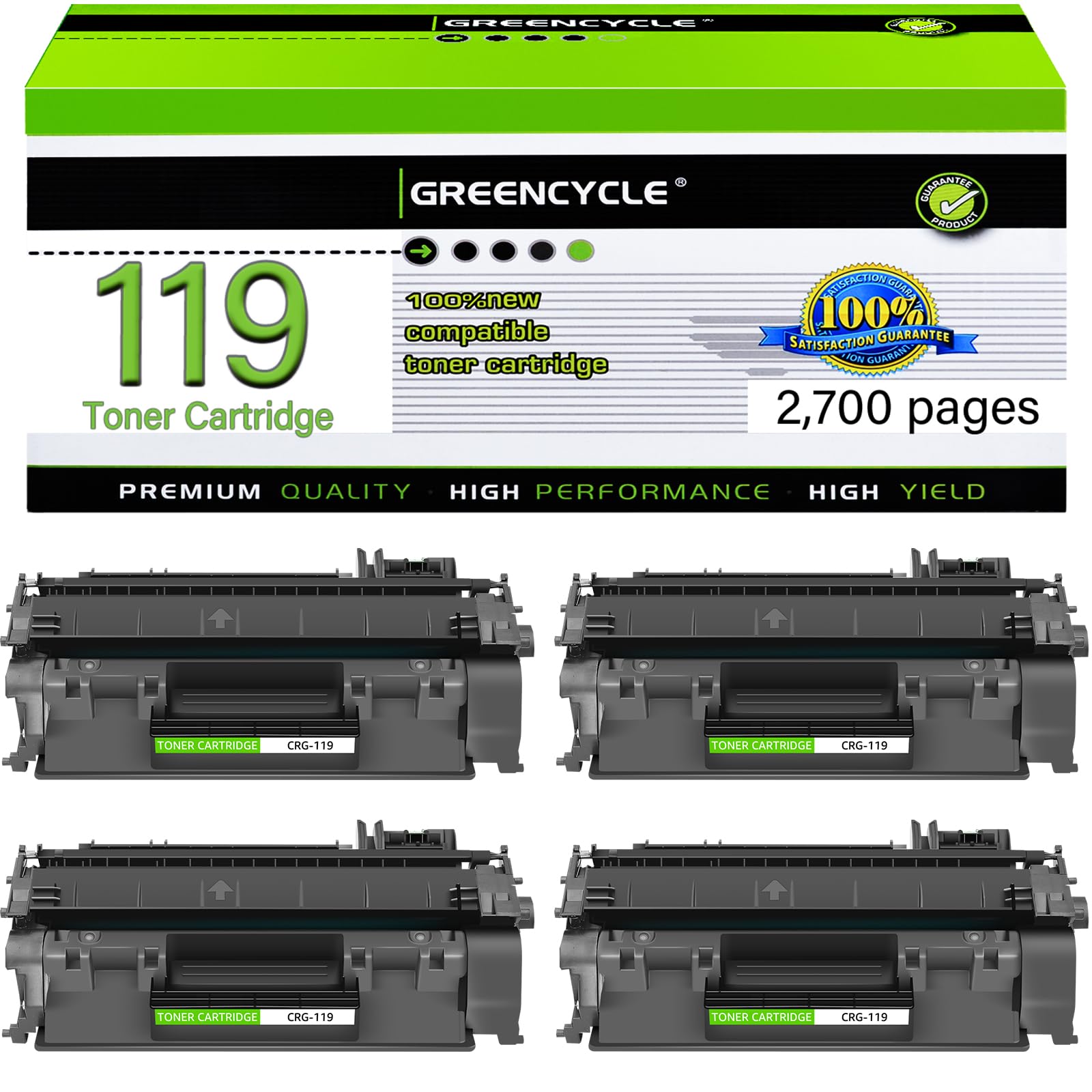 greencycle CRG119 Compatible Toner Cartridge Replacement for Canon 119 3479B001AA Black Toner for imageCLASS MF414dw MF416dw MF5950dw MF5960dn