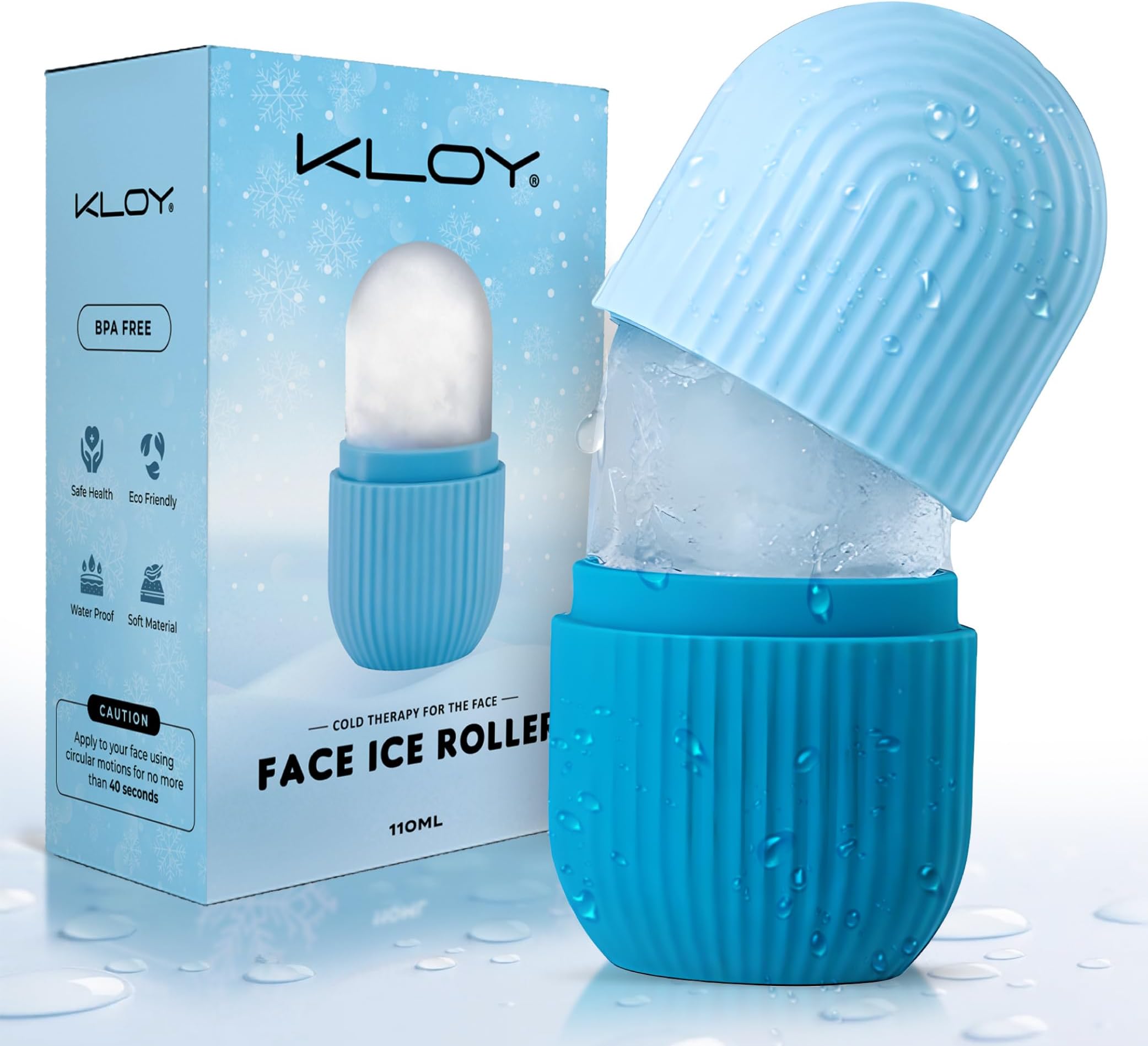 KLOY Ice Roller For Face, Neck and Body | For Puffy Eyes and Facial Skin Care, Ice Facial Cube (Random Color)