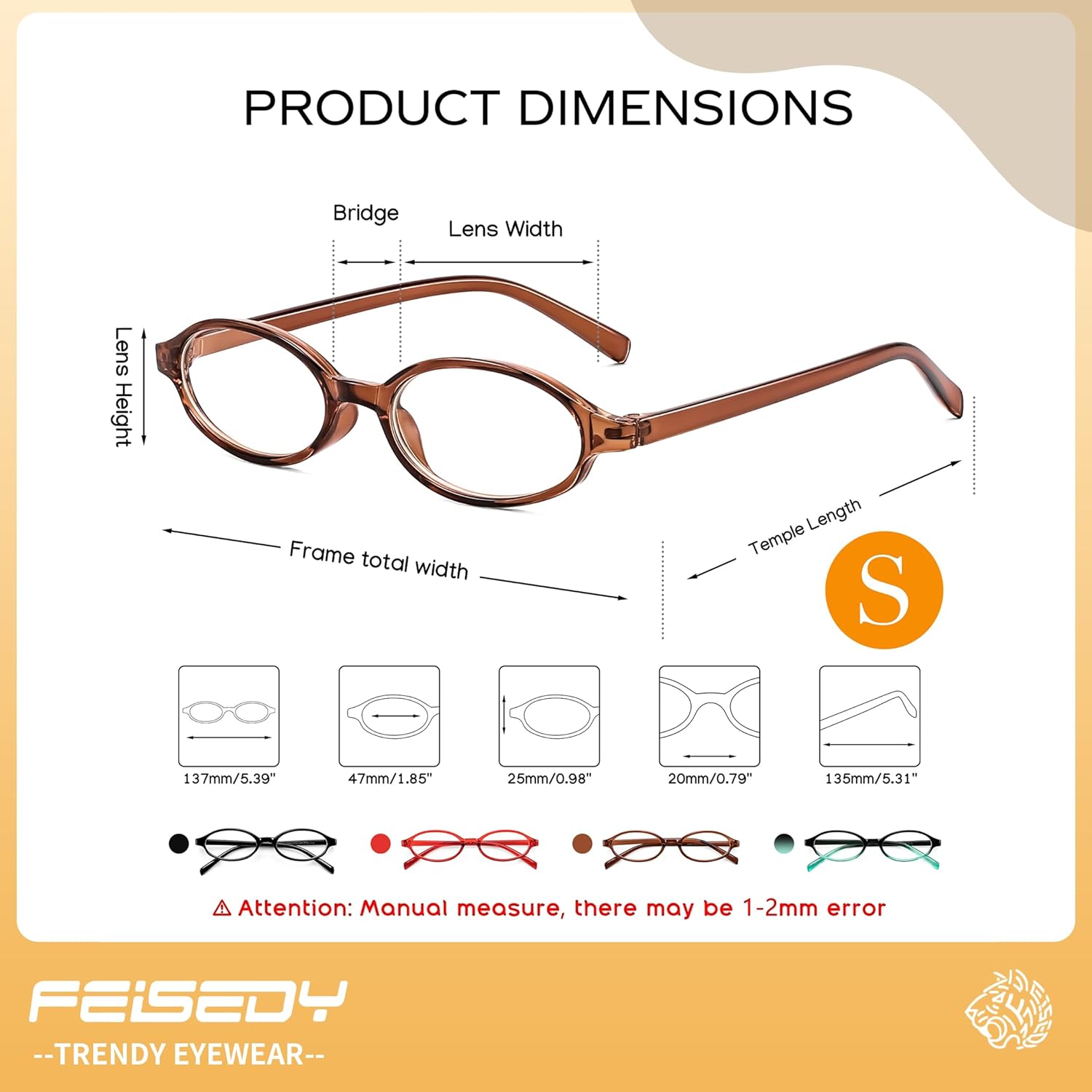 FEISEDY Y2K Retro Oval Blue Light Glasses for Women Fashion Small Face Eyewear Frame 90s Nerd Fake Cosplay Eyeglasses B0258 - Image 6