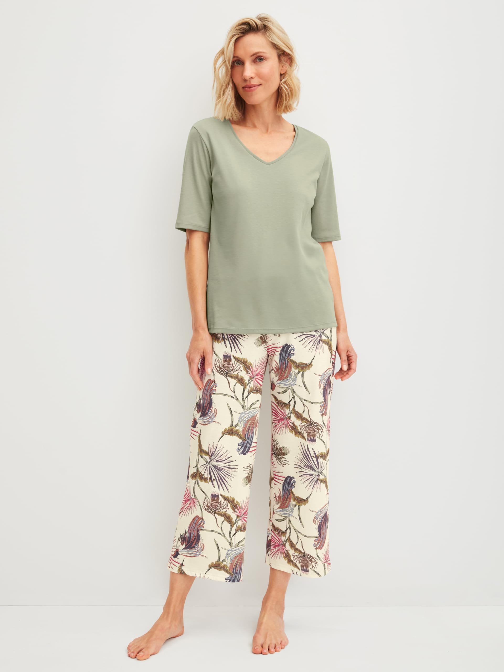 CALIDA Favourites 7/8-Pyjamahose Damen | Schlafanzughose aus Baumwolle, leicht, atmungsaktiv, elastischer Bund, pflegeleicht