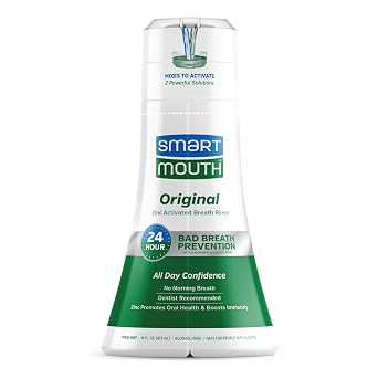 SmartMouth Original Activated Mouthwash - Fresh Mint 24-Hour Bad Breath Relief, Alcohol-Free (16 Fl Oz)