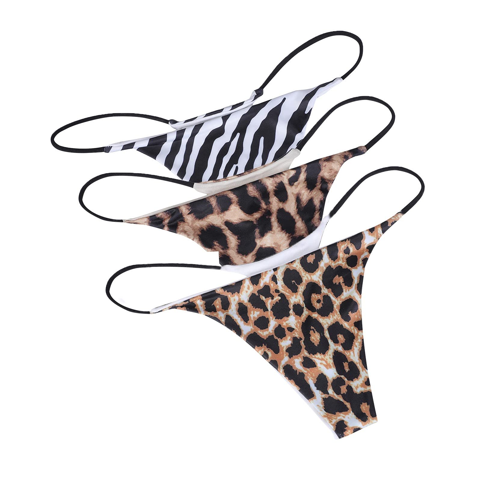 Ikevan3 Pack G-String Thongs for Women Comfort Panties Stretch T-Back Tangas Low Rise Hipster Underwear Sexy S-L