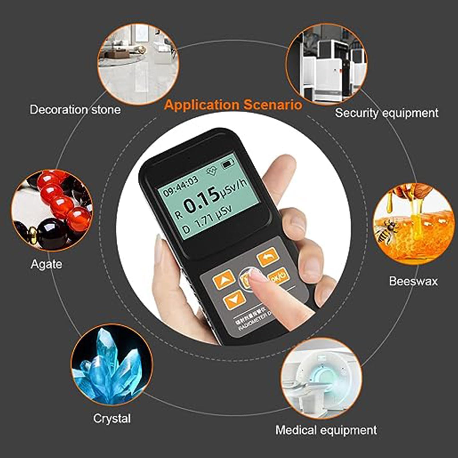 JITEM Geiger Zähler, professionell, hochgenau, radioaktiver Detektor, Messgerät, Beta-Gamma-Röntgenstrahlung, Datentester, Marmor-Dosimeter, Nuklearstrahlungsdetektor, Dosierungsalarm mit LCD-Display,