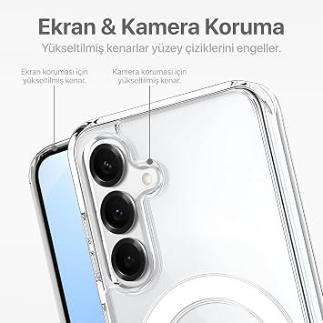 MADNOVA Samsung Galaxy S25 Compatible Case Magsafe Compatible Phone Case with Transparent Camera Protection