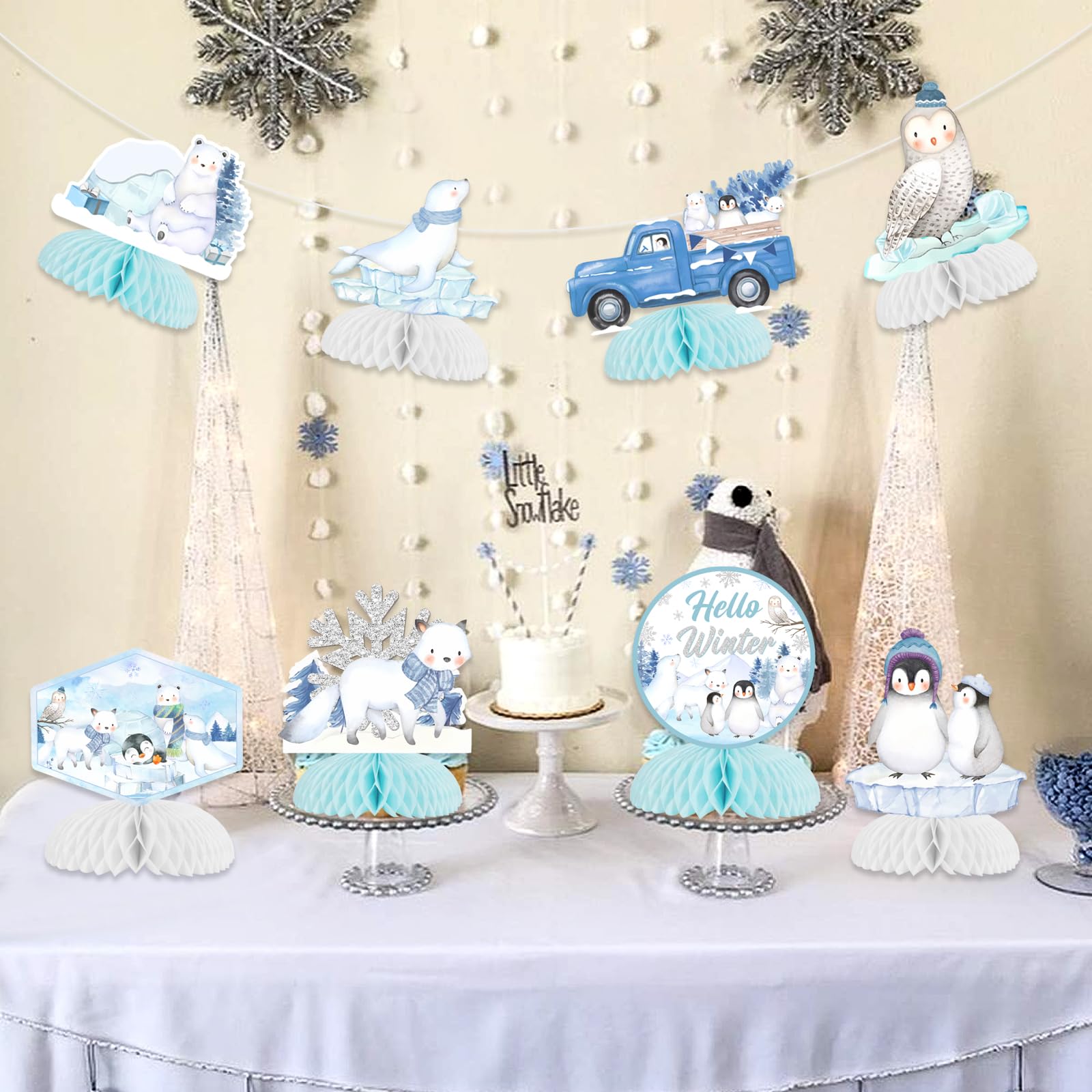 Polar Animals Arctic Animal Table Centerpieces – 24pcs Winter