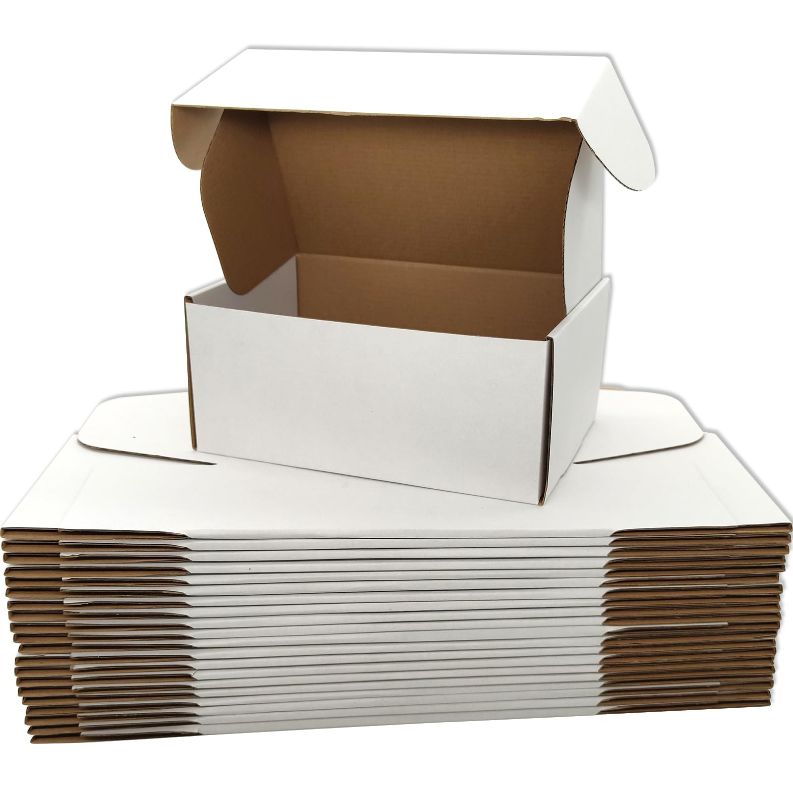 Lmuze Small White Shipping Boxes for Small Business Pack of 25-9x6x4 inches Cardboard Corrugated Mailer Boxes for Shipping Packaging Craft Gifts Giving Products