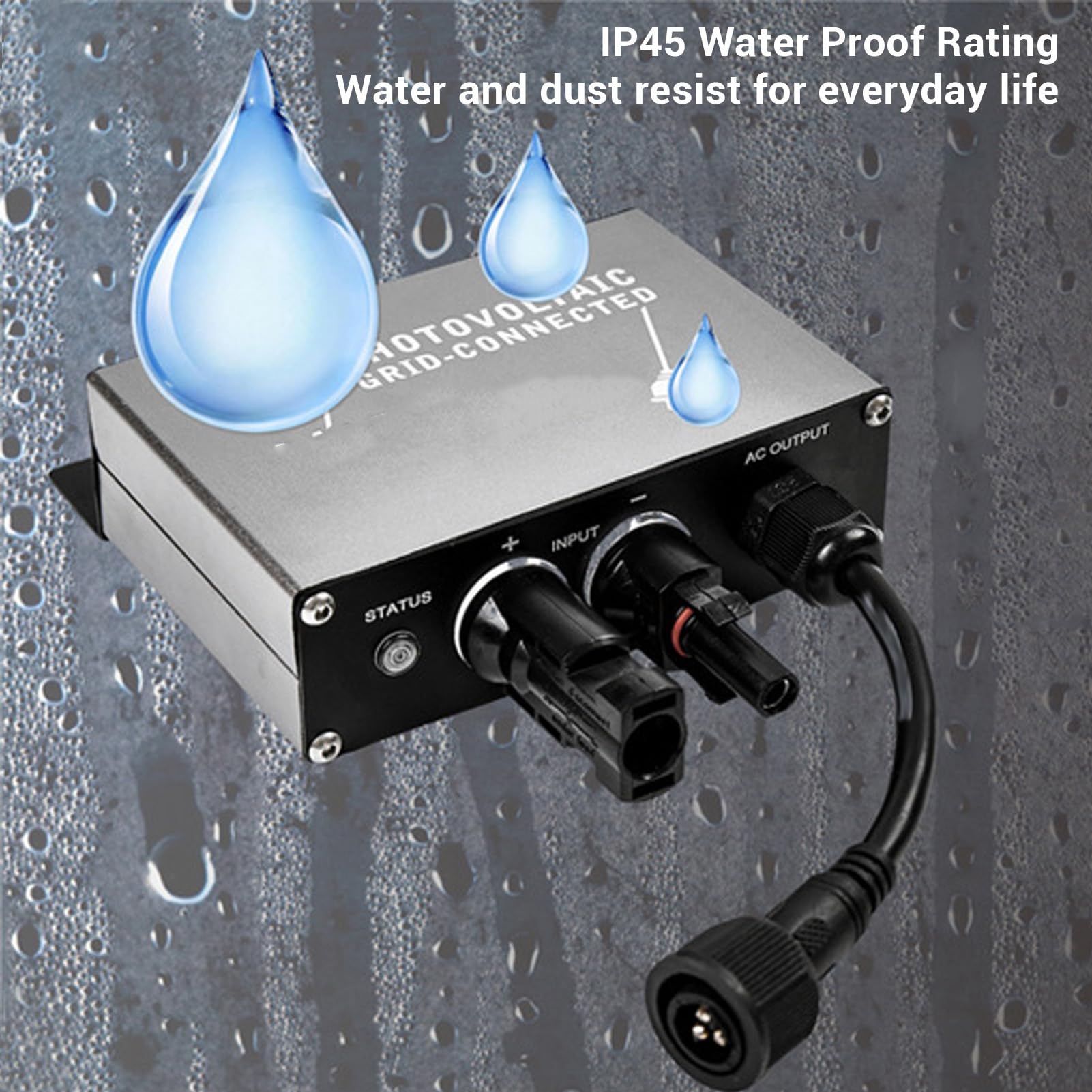 BuyWeek Inversor de Corriente Inversor de Energía, 12,5A Onda Sinusoidal IP45 Impermeable de Aleación de Aluminio para Autocaravana Camión