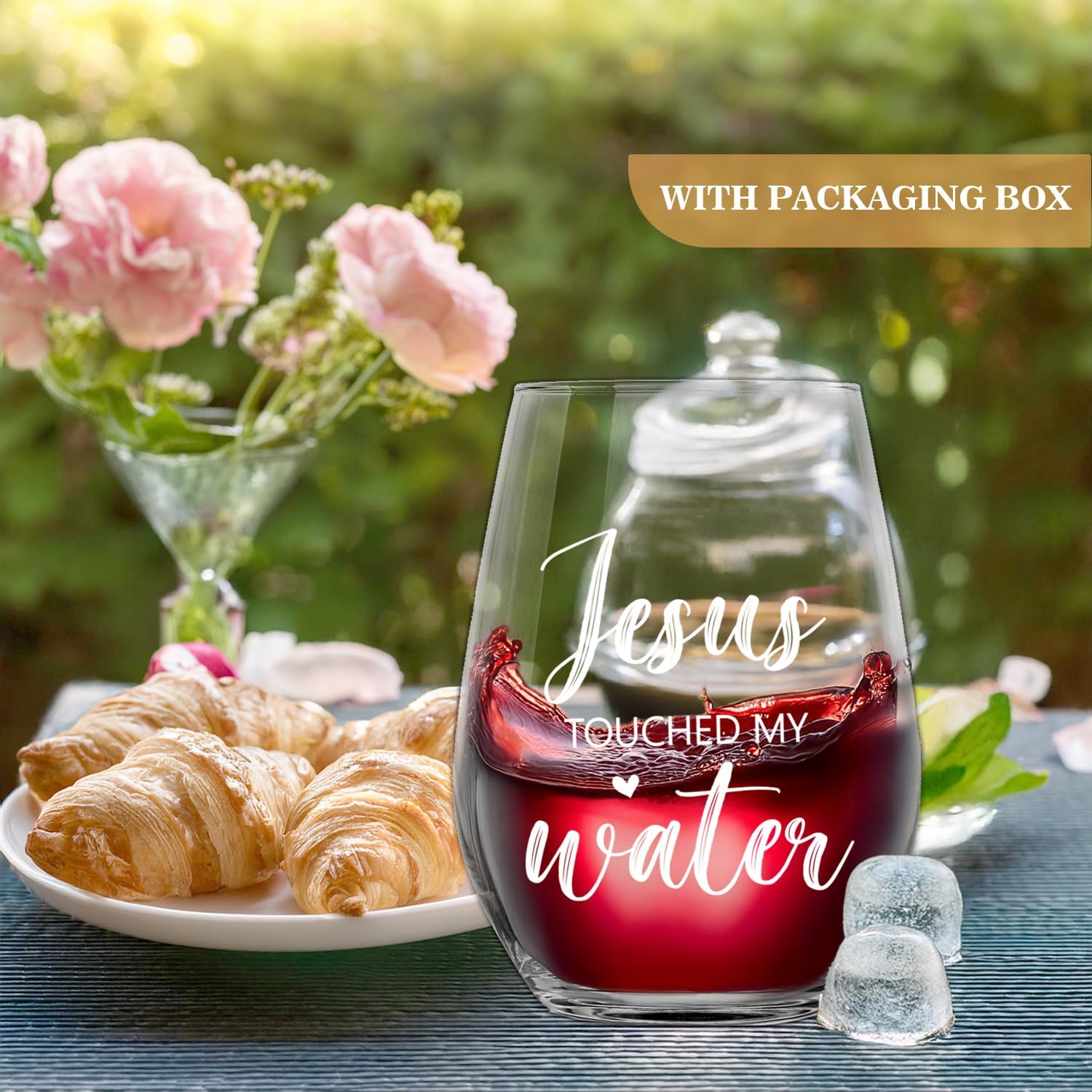 Touched My Water Wine Glasses, Funny Inspirational Gift for Women Gifts for Birthday Mom Father's Day Friendship Retirement Gifts (Clear-My Water) - Image 6