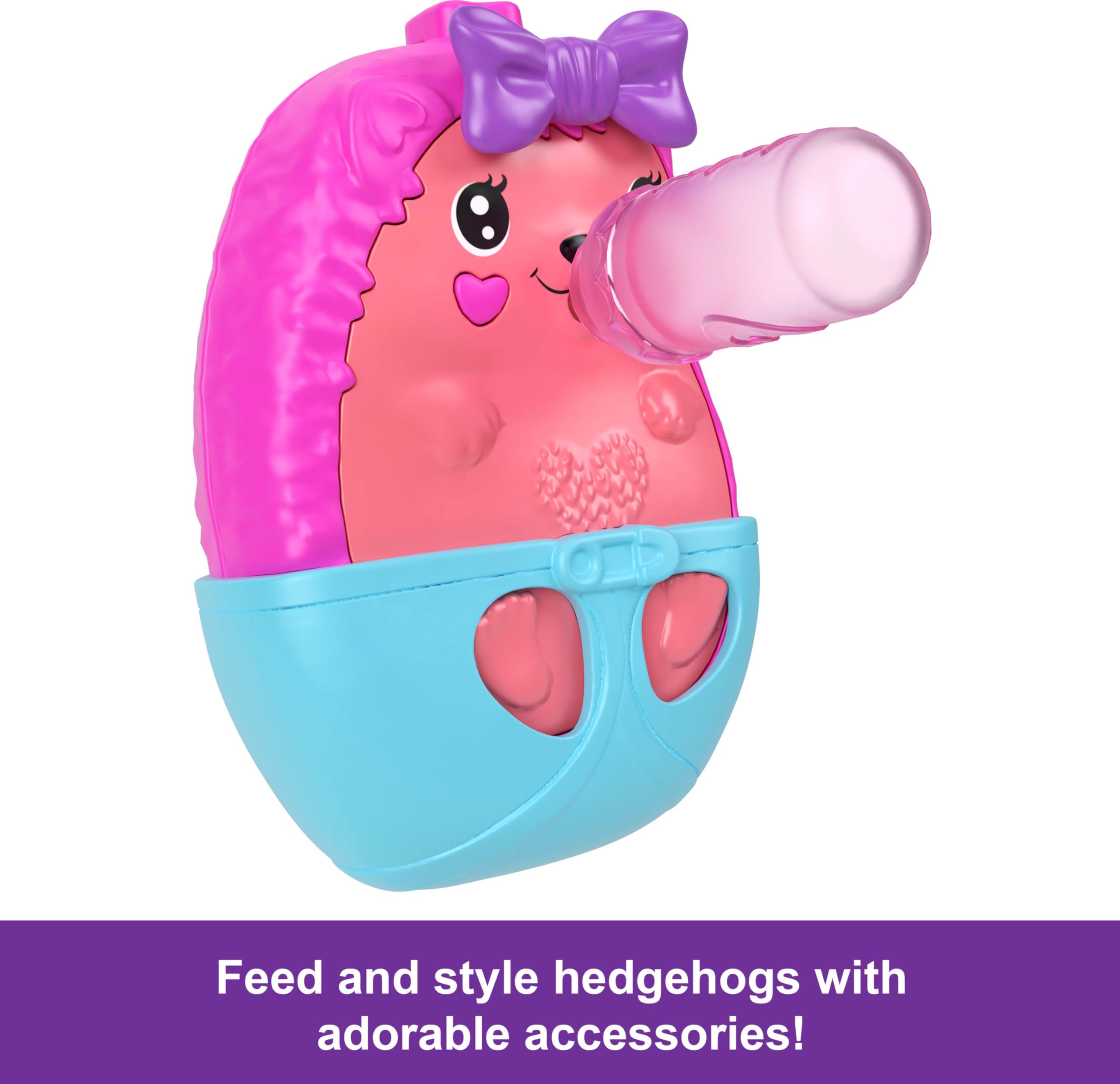 Polly Pocket 2-in-1 Travel Toy with 2 Micro Dolls and 16 Accessories, Hedgehog Purse Playset with Pet Theme, JBJ91 - Image 4