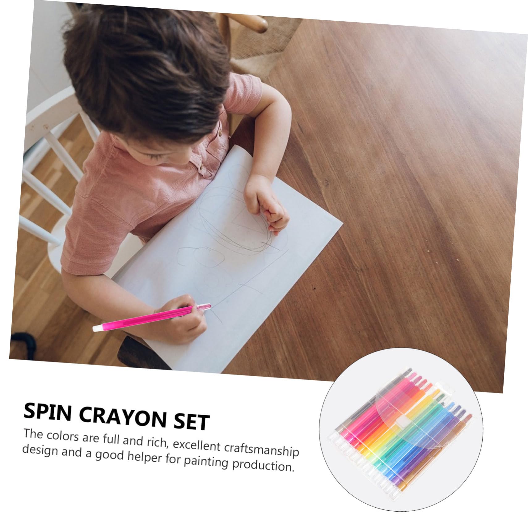 SEWACC Art Supplies for Kids 12pcs Rotating Dissolvability Crayons Drawing Pens Set