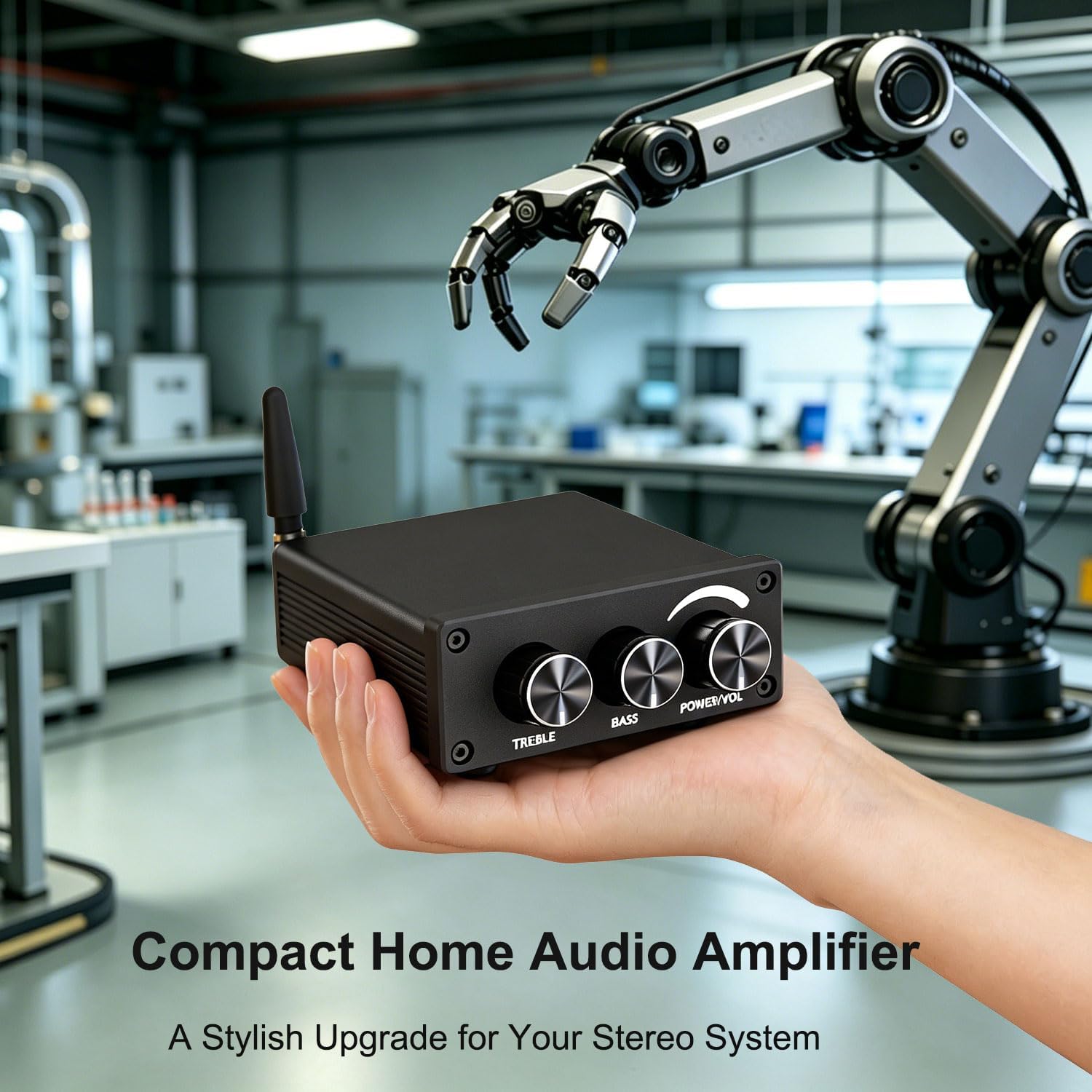 Bluetooth 5.0 Stereo Audio Amplifier Receiver 2 Channel Class D TPA3116 Mini Hi-Fi Integrated Amp for Home Passive Speakers 50W x 2(BT100A)